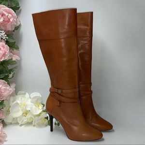 NEW Lauren Ralph Lauren Kyla Tan Vachetta Heeled Boots